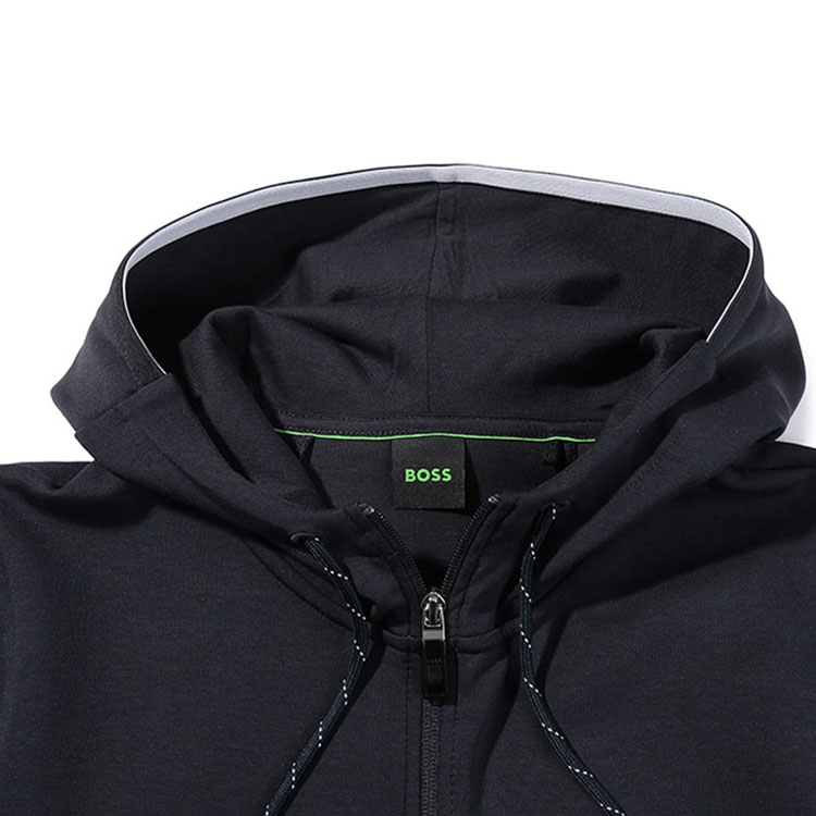 Purchase HUGO BOSS FW23  Logo Zip-Up Hoodie Deep Blue Casualwear 50493495-402