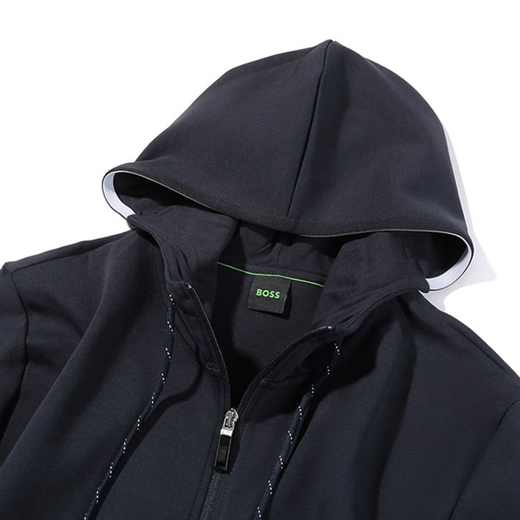 Details for HUGO BOSS FW23  Logo Zip-Up Hoodie Deep Blue Casualwear 50493495-402