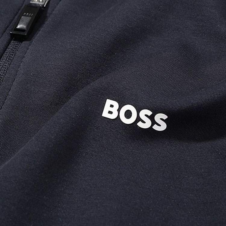 Sizing HUGO BOSS FW23  Logo Zip-Up Hoodie Deep Blue Casualwear 50493495-402