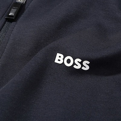 HUGO BOSS FW23 Logo Zip-Up Hoodie Deep Blue Casualwear 50493495-402 Sizing HUGO BOSS FW23 Logo Zip-Up Hoodie Deep Blue Casualwear 50493495-402