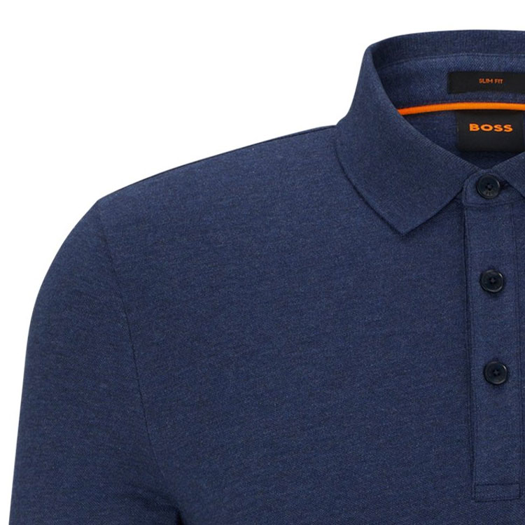 Sizing HUGO BOSS FW23  Navy Casual Long Sleeve Pullover Polo Shirt. 50472681-418