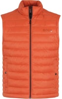 HUGO BOSS FW23 Orange Sleeveless Casual Zip Cotton Vest with Logo. 50471854-801 HUGO BOSS FW23 Orange Sleeveless Casual Zip Cotton Vest with Logo. 50471854-801