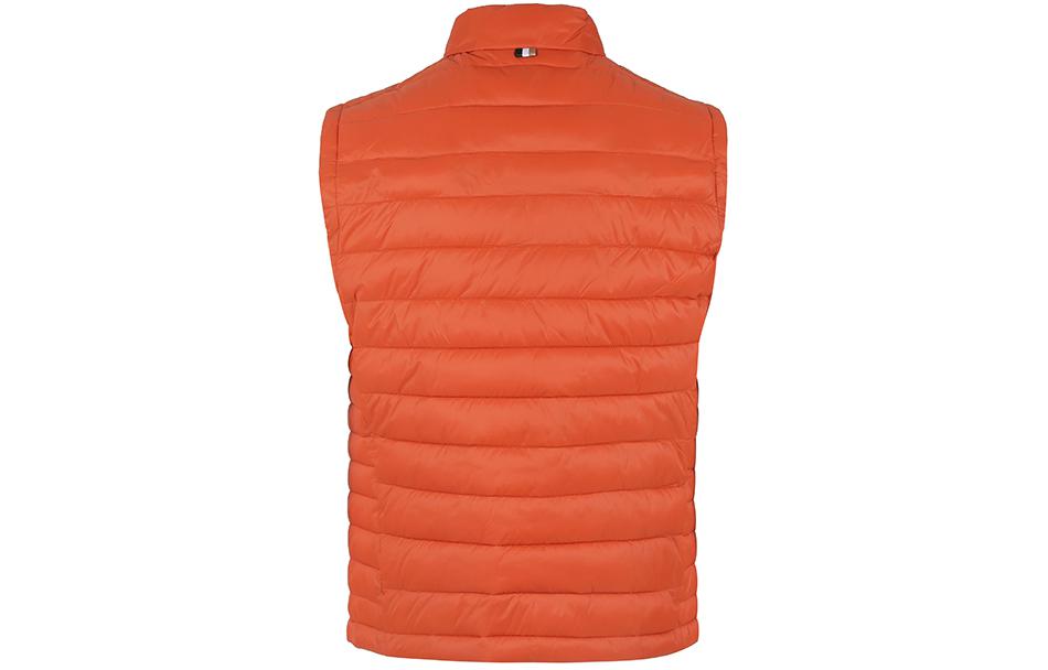 Lookbook HUGO BOSS FW23  Orange Sleeveless Casual Zip Cotton Vest with Logo. 50471854-801