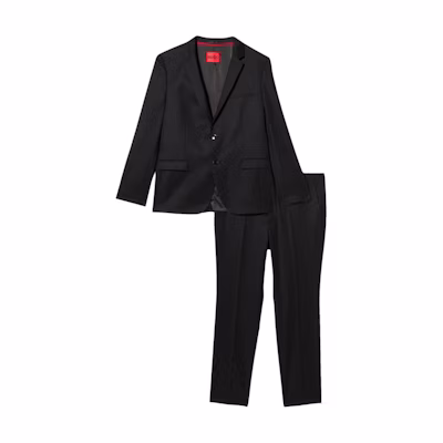 HUGO BOSS FW23 Slim-Fit Single-Breasted Black Suit Set. 50504571-001
