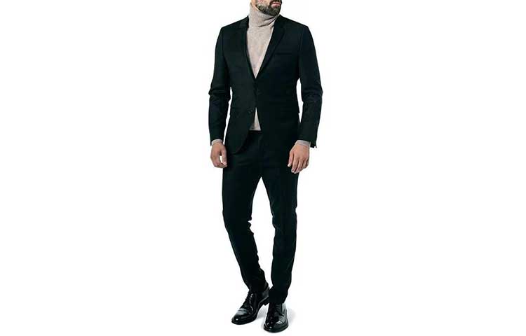 Order HUGO BOSS FW23 Traje Negro Slim-Fit de Una Sola Botonadura. 50504571-001