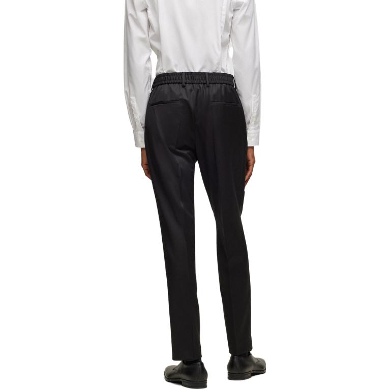 Shop HUGO BOSS FW23 修身羊毛抽繩休閒褲 素色款式 50469169-001