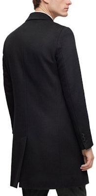 HUGO BOSS FW23 黑色單排扣翻領大衣。 50502482-001 Shop HUGO BOSS FW23 黑色單排扣翻領大衣。 50502482-001
