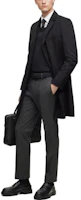 Purchase HUGO BOSS FW23 Solid Black Single-Breasted Lapel Coat. 50502482-001