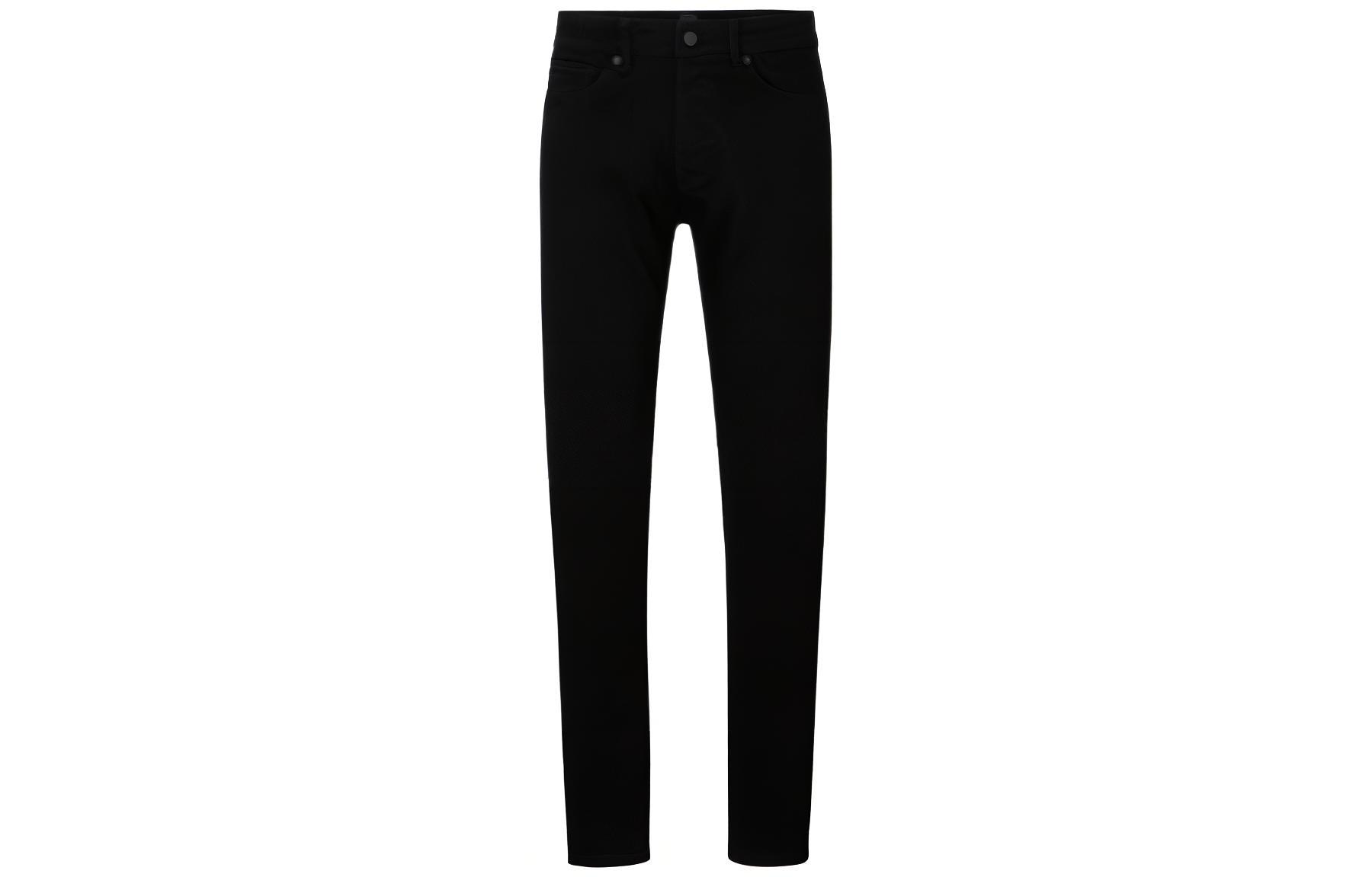 HUGO BOSS FW23  Solid Black Straight-Leg Casual Jeans 50495920-003