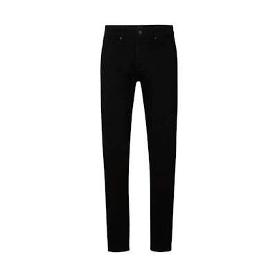 HUGO BOSS FW23 Solid Black Straight-Leg Casual Jeans 50495920-003
