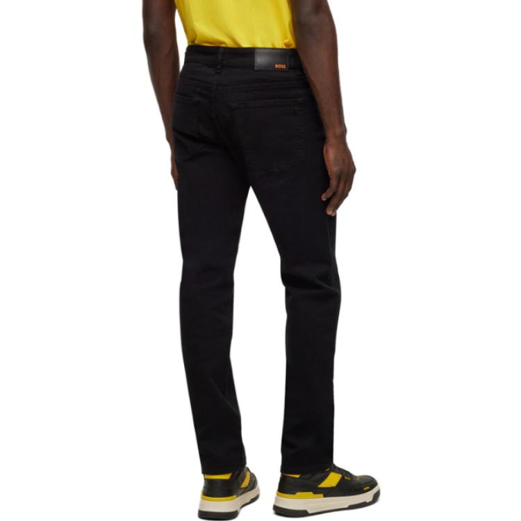 Purchase HUGO BOSS FW23  Solid Black Straight-Leg Casual Jeans 50495920-003