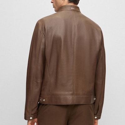 HUGO BOSS FW23 素色休閒立領皮革夾克 50493935-361 Details for HUGO BOSS FW23 素色休閒立領皮革夾克 50493935-361