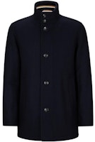 HUGO BOSS FW23 Solid Color Short Single-Breasted Coat Navy Blue. 50512816-404 HUGO BOSS FW23 Solid Color Short Single-Breasted Coat Navy Blue. 50512816-404