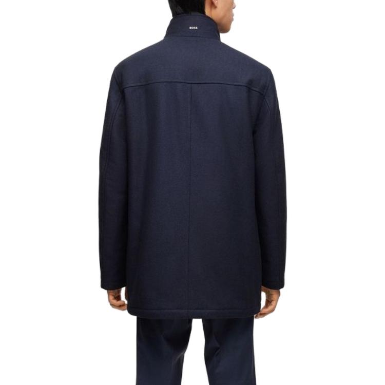Purchase HUGO BOSS FW23 海軍藍單排扣短款大衣. 50512816-404