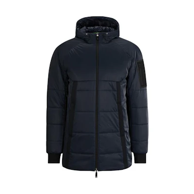 HUGO BOSS FW23 Solid Color Zip-Up Hoodie Jacket Deep Blue. 50497644-402