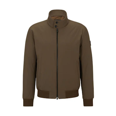 HUGO BOSS FW23 Solid High-Neck Zip-Up Long Sleeve Jacket. 50493682-361