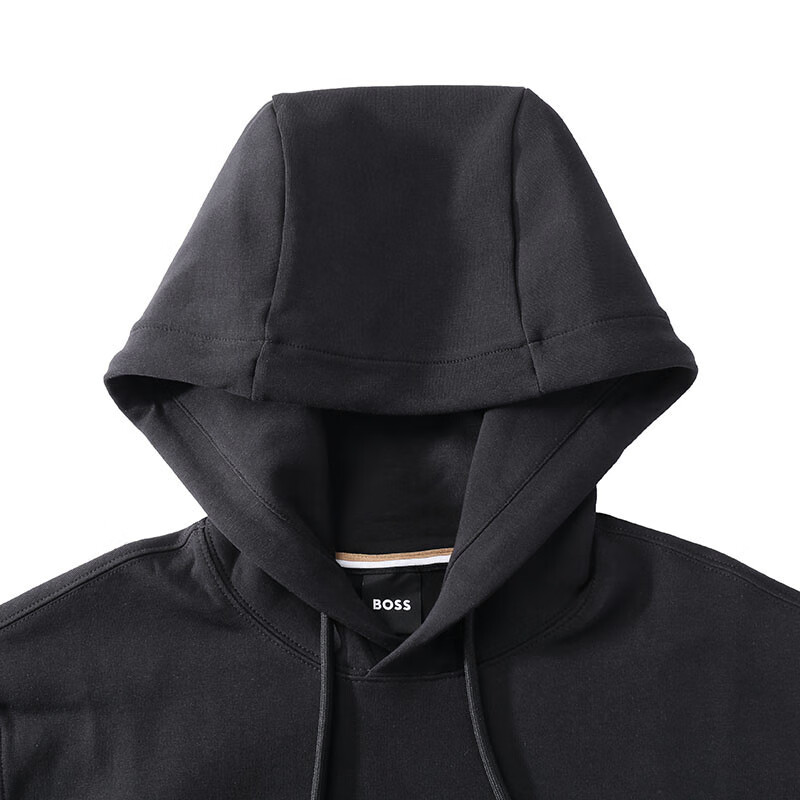 Shop HUGO BOSS FW23  Solid Logo Hooded Sweatshirt. 50494962-336