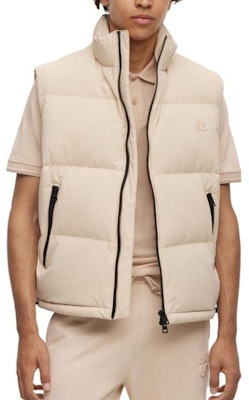 HUGO BOSS FW23 Logo Jaket Tanpa Lengan Zip-Up Solid 50496278-275 1