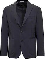 HUGO BOSS FW23 Solid Single-Breasted Long Sleeve Blazer Navy Blue. 50497353-404 HUGO BOSS FW23 Solid Single-Breasted Long Sleeve Blazer Navy Blue. 50497353-404