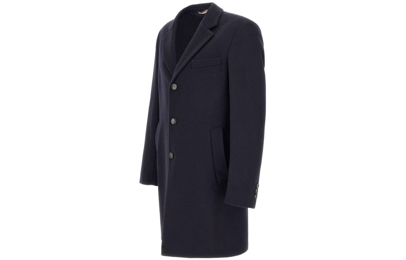 Shop HUGO BOSS FW23 單排扣長袖大衣外套 50502327-001