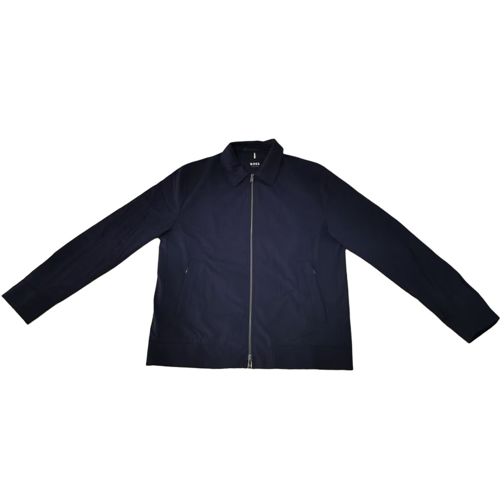 HUGO BOSS FW23  Solid Zip-Up Collared Long-Sleeve Jacket Deep Blue 50474338-466 圖 2