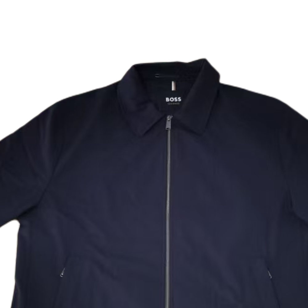 HUGO BOSS FW23  Solid Zip-Up Collared Long-Sleeve Jacket Deep Blue 50474338-466 圖 4