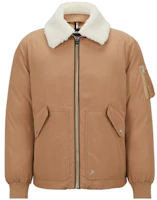 HUGO BOSS FW23 Water-Repellent Jacket with Faux Fur Collar. 50498199-260 HUGO BOSS FW23 Water-Repellent Jacket with Faux Fur Collar. 50498199-260