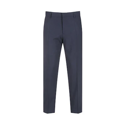 HUGO BOSS FW23 Wool Suit Pants with Zipper Pocket in Navy Blue. 50504968-404