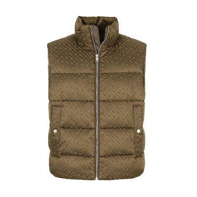 HUGO BOSS FW23 Zip-Up Sleeveless Jacket Letter Print Dark Khaki. 50497772-361