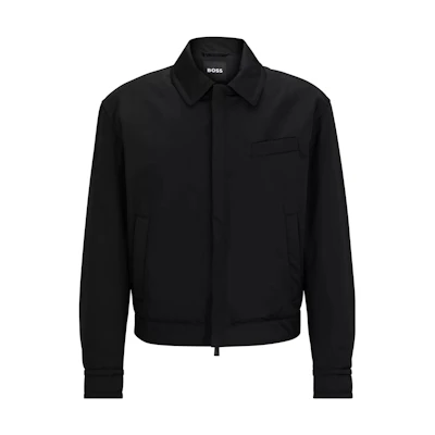 HUGO BOSS FW23 All-Gender Relaxed-Fit Bomber Jacket Black 50522458-001