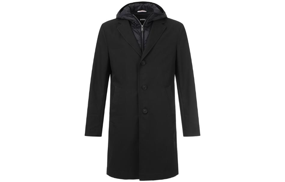 HUGO BOSS FW23 Black  Casual Two-in-One Zip-Up Hooded Jacket 50496157-001