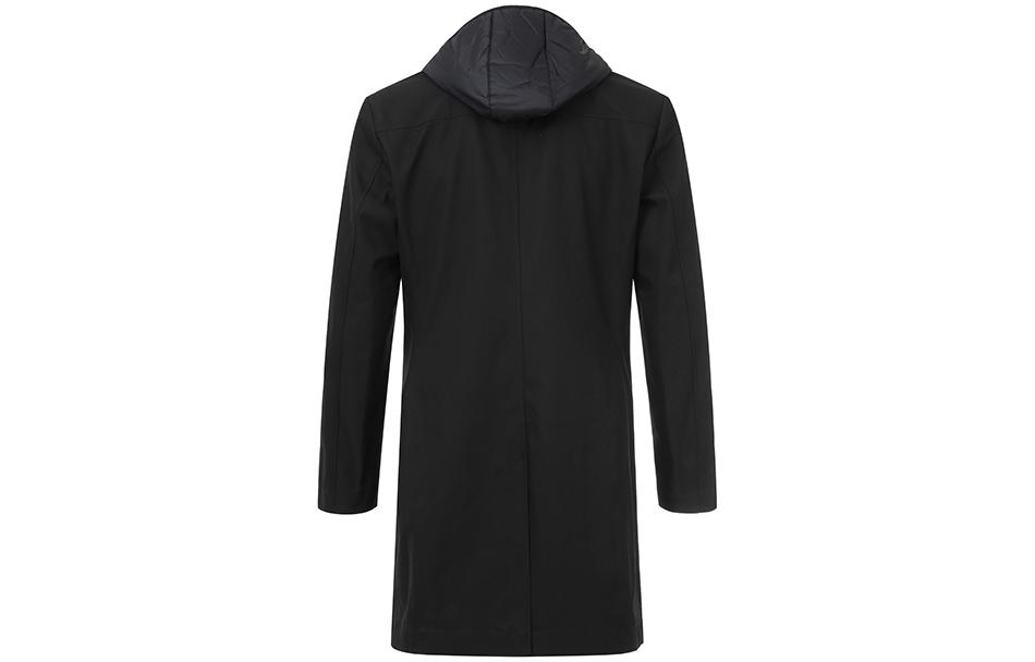 Shop HUGO BOSS 秋冬23黑色休閒兩穿連帽拉鍊外套 50496157-001