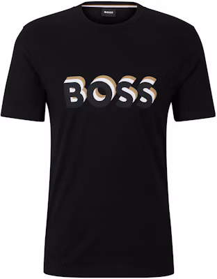 HUGO BOSS FW23 Black Crewneck T-Shirt with Letter Print. 50506923-001 Buy HUGO BOSS FW23 Black Crewneck T-Shirt with Letter Print. 50506923-001