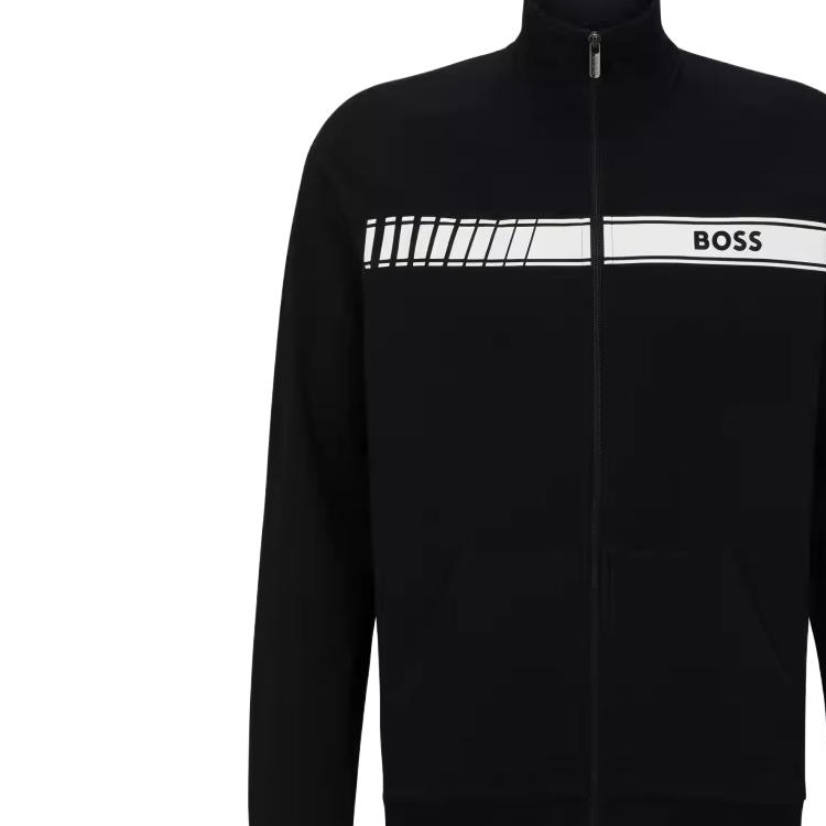 Sizing HUGO BOSS FW23 黑色夾克搭配字母Logo印花 50496746-001