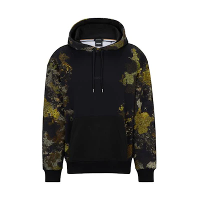 HUGO BOSS FW23 Black Printed Pullover Hoodie 50499568-001