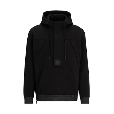 HUGO BOSS FW23 Black Sweatshirt with Solid Color Letter Logo Design 50499058-001
