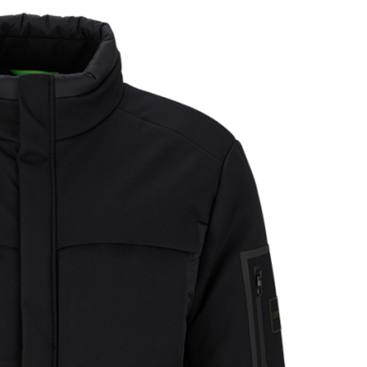 HUGO BOSS FW23 Black Zip-Up Stand Collar Long Sleeve Padded Jacket for Men 50498918-001 圖 7