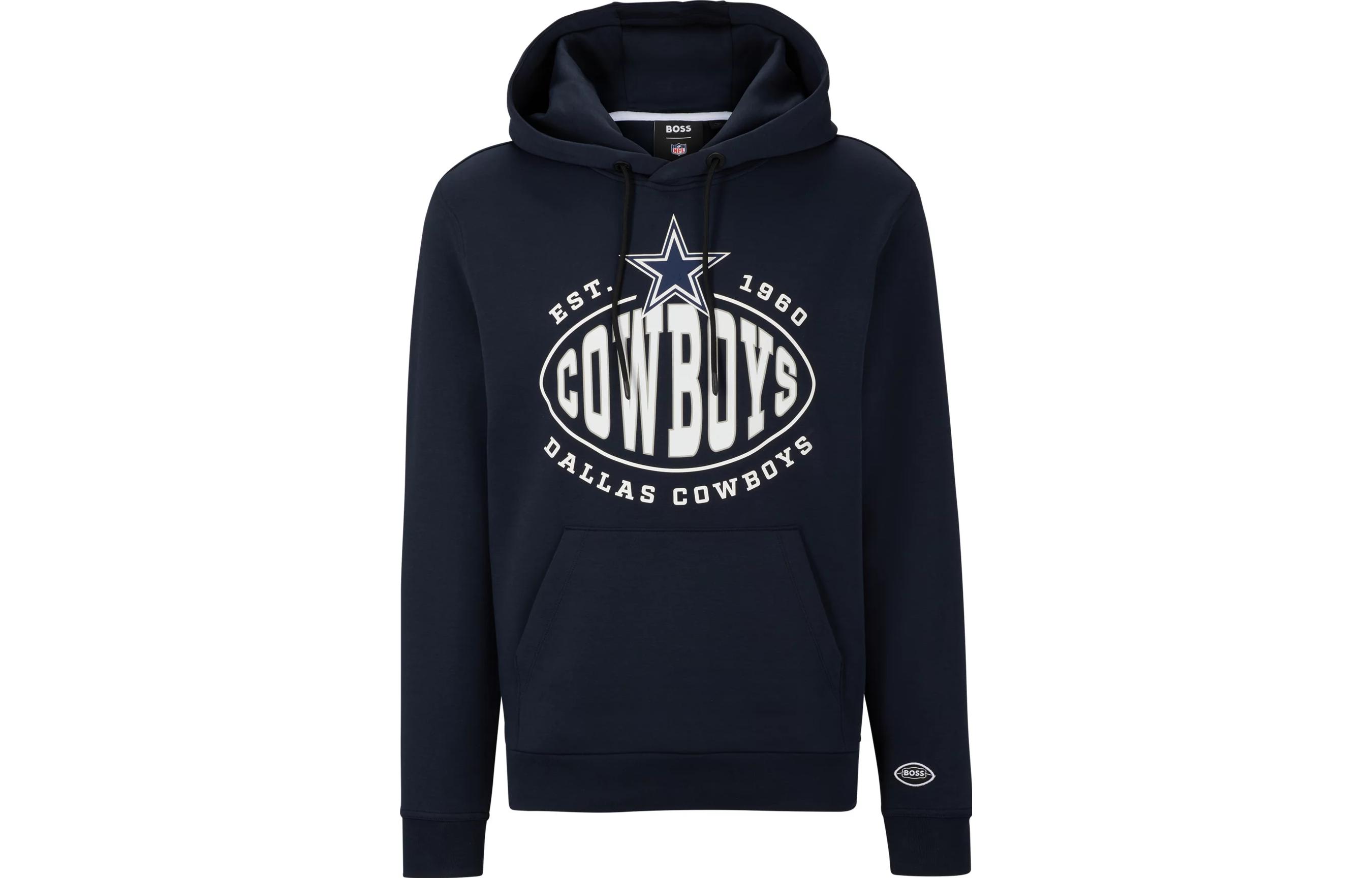 HUGO BOSS FW23 Blue Hoodie with Letter Print 50504598-404