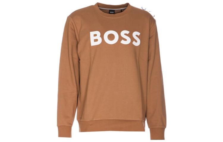 Order HUGO BOSS FW23 Brown Pullover Letter Print Long Sleeve Sweatshirt Men. 50496642-260