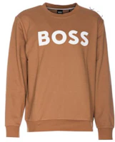 Order HUGO BOSS FW23 Brown Pullover Letter Print Long Sleeve Sweatshirt Men. 50496642-260