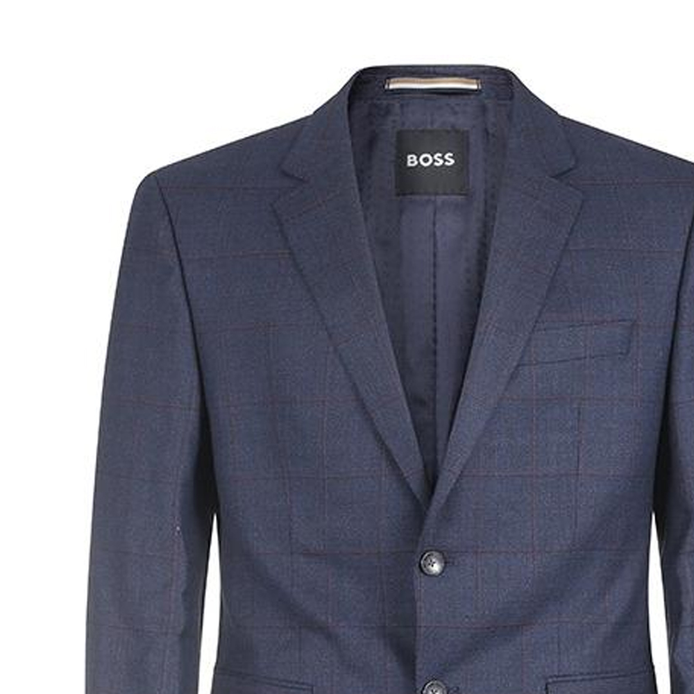 Cheap HUGO BOSS FW23 Traje Azul Marino Chaqueta de Solapa Cruzada y Pantalón Plisado. 50502524-404