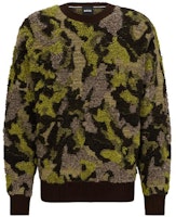 HUGO BOSS FW23 Colorblock Camouflage Turtleneck Sweater Brown Unisex. 50500664-205 HUGO BOSS FW23 Colorblock Camouflage Turtleneck Sweater Brown Unisex. 50500664-205