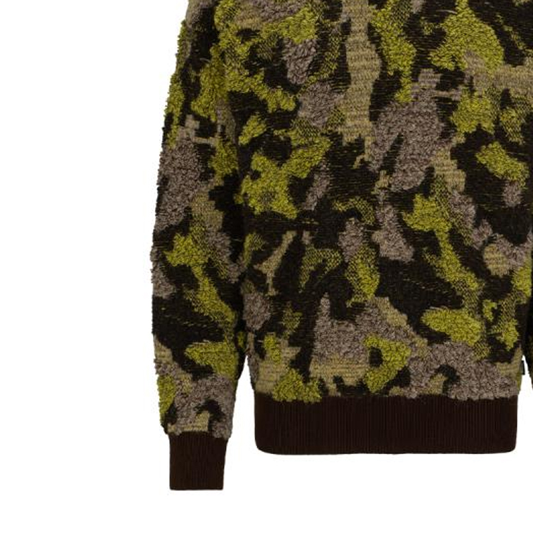 Cheap HUGO BOSS FW23 拼接迷彩高領毛衣 棕色 男女款 50500664-205