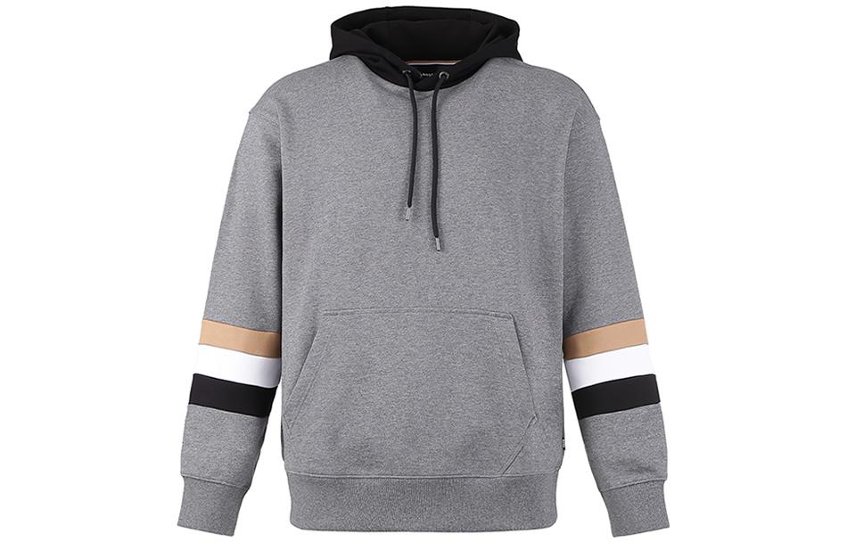 HUGO BOSS FW23 Colorblock Drawstring Hoodie Pullover Grey 50499424-030 圖 2