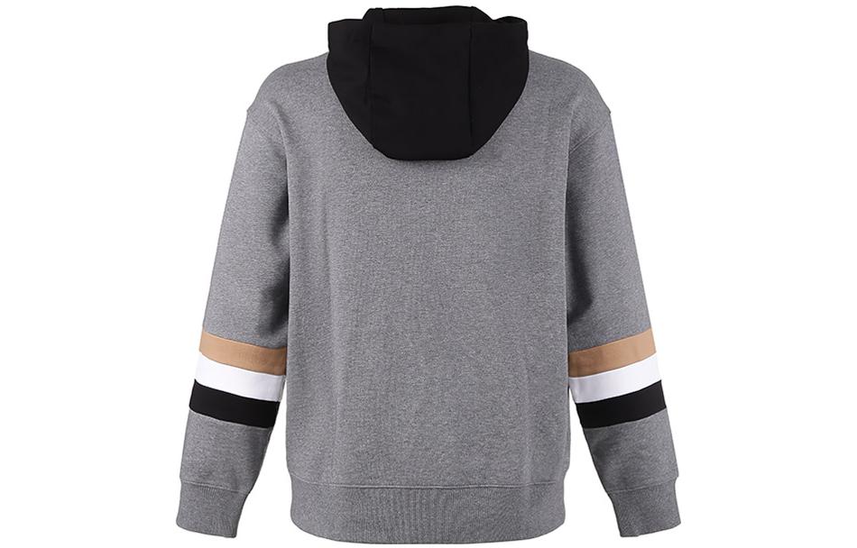 HUGO BOSS FW23 Colorblock Drawstring Hoodie Pullover Grey 50499424-030 圖 3