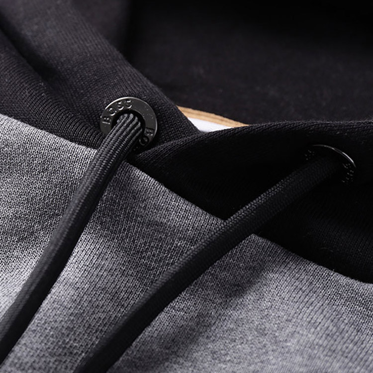 HUGO BOSS FW23 Colorblock Drawstring Hoodie Pullover Grey 50499424-030 圖 5