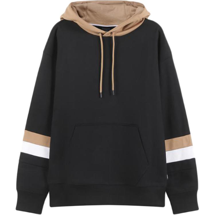 HUGO BOSS FW23 Colorblock Hooded Loose Fit Sweatshirt Black Mens 50499424-001