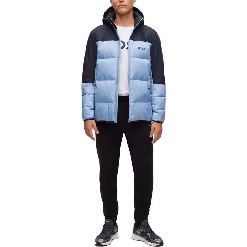 HUGO BOSS FW23 Colorblock Logo Print Hooded Jacket Blue Menswear 50497558-498 圖 3