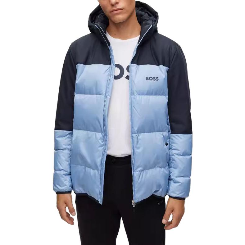 HUGO BOSS FW23 Colorblock Logo Print Hooded Jacket Blue Menswear 50497558-498 圖 5