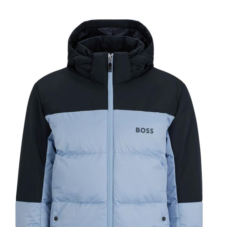 HUGO BOSS FW23 Colorblock Logo Print Hooded Jacket Blue Menswear 50497558-498 圖 7
